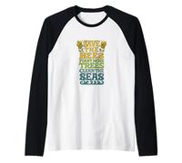 Salva Le api Pianta più Alberi Pulisci i Mari Natura Eco Maglia con Maniche Raglan