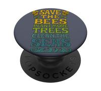 Salva le api Pianta Più Alberi Pulisci i mari Natura Eco PopSockets PopGrip Adesivo