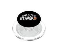 Salva un albero Mangia un castoro Eco Beaver PopSockets PopGrip per MagSafe
