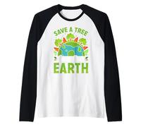 Salva Un Albero Salva la Nostra Terra Maglia con Maniche Raglan