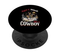 Salva un giro a cavallo Un ranch di bestiame da rodeo occidentale da cowboy PopSockets PopGrip Adesivo