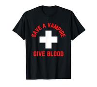 Salva Un Vampiro Dare Sangue Divertente Halloween Maglietta