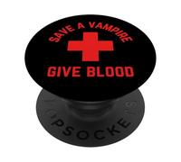 Salva un vampiro dare sangue divertente Halloween PopSockets PopGrip Adesivo