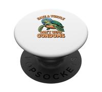 Salva una tartaruga non indossare preservativi divertente biologia marina PopSockets PopGrip Adesivo