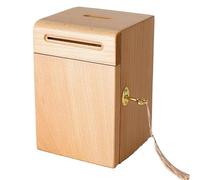 Salvadanai for adulti, salvadanaio in legno massello, scatola in noce fatta a mano con lucchetto, barattolo for monete in sicuro, decorazione for la casa(Beech-style1)