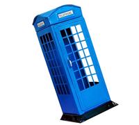 Salvadanaio a Forma di Cabina Telefonica Vintage Blu in Latta
