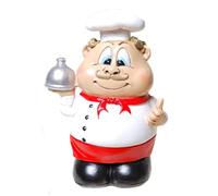 Salvadanaio a forma di cuoco con picchetti, ca. 13,0 x 9,0 cm