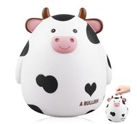 Salvadanaio a forma di mucca, grande, 17 x 16,5 cm, per bambini, bianco, regalo per bambini, adatto per ragazzi e ragazze, decorazione per la camera di compleanno, mini salvadanaio