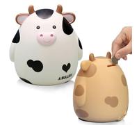 Salvadanaio a forma di mucca, salvadanaio smaltato a forma di vitello per bambini, decorazione per la casa e barattolo di risparmio, giallo a forma di animale per l'educazione finanziaria dei bambini