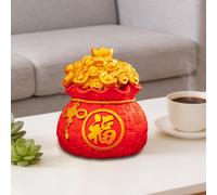 Salvadanaio a forma di sacco di soldi, statuetta decorativa per centrotavola