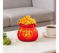 Salvadanaio a forma di sacco portafortuna, ornamento da tavolo per la