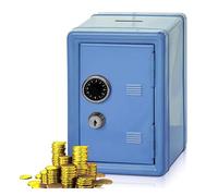 Salvadanaio a forma di salvadanaio con scomparto per denaro, mini cassaforte, in metallo, con 2 chiavi, risparmio di denaro, 18 cm x 12 cm x 9,5 cm