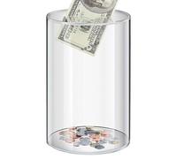 Salvadanaio acrilico, salvadanaio trasparente | rotondo trasparente grande innumerevole Piggy Bank Presente compleanno per bambini Prevenzione dei bambini per bambini La nostra scatola di risparmio è