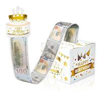 Salvadanaio Compleanno,Happy Birthday Cassettina Denaro,scatola regalo,Confezione Regalo DIY,Regali in Denaro Compleanno,Scatola Regalo per Rotoli di Soldi per Genitori,Amanti,Bambini e Amici