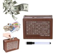 Salvadanaio con contatore, salvadanaio con bersaglio e numeri, salvadanaio con conto alla rovescia, salvadanaio in legno (1000, EUR)