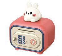 Salvadanaio con password sicura, con impronte digitali, grande cassaforte con rotolo automatico di soldi, plastica ABS per risparmiare a lungo termine (rosa-B)