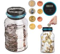 Salvadanaio Contenitore Euro, YUNYODA Piggy Bank Display a Cristalli Liquidi Grande capacità Conteggio Scatola Moneta Salvadanaio Contenitore Pentola Regalo per Bambini (1.5L)