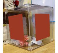 Salvadanaio Contenitore Multiuso Scatola per Denaro E Cassa Quadrata in Acrilico