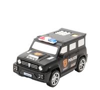 Salvadanaio creativo a forma di auto della polizia con meccanismo automatico di sblocco delle impronte digitali, scatola per password salvadanaio nero