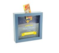 Salvadanaio Decorativo in Legno, Design Desiderio, 16x16 cm, Blu Navy