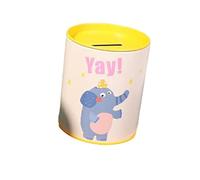 Salvadanaio di latta per bambini. Originale salvadanaio di latta con coperchio. Salvadanaio di latta economico per bambini che può essere utilizzato anche come portamatite (Elefante Yay!).