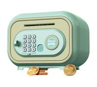 Salvadanaio elettrico ad ampio utilizzo - salvadanaio automatico verde con chiave | contenitore per denaro bancario, cassetta di sicurezza con password e simulazione di impronte digitali per