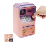 Salvadanaio elettronico, 23 x 13 x 12 cm, cassaforte per bambini con manico, arrotolabile automaticamente, portatile, con codice divertente per risparmiare denaro, per banconote, monete per Natale