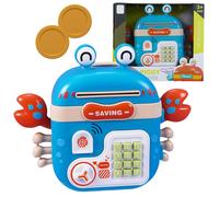 Salvadanaio elettronico a forma di granchio con cassaforte a PIN - WOOPIE, blu