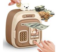 Salvadanaio Elettronico, Cassaforte Bambini Salvadanaio Bambina ATM con Password con Musica, Funzione di Sblocco con Impronta Digitale, Regalo per Bambini 3 ai 12 Anni