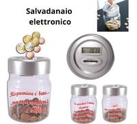 Salvadanaio elettronico in plastica conta soldi digitale vintage per contamonete
