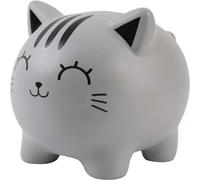 SALVADANAIO GATTO GRIGIO IN RESINA 18 cm