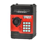 Salvadanaio Giocattolo Bancomat Scorrimento Automatico Slot per Banconote Scatola di Risparmio Giocattolo per Età 3-8 Anni Rag, Nero Rosso, Taglia unica bambino