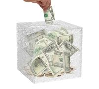 Salvadanaio in acrilico, salvadanaio trasparente per bambini - cubo acrilico per bambini che non può essere aperto | Vaso per risparmiare denaro, salvadanaio per il cambio trasparente, scatola di