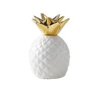 Salvadanaio in ceramica a forma di ananas, scatola for il risparmio denaro, decorazione creativa a dorato, ornamento for la scrivania della casa(White)