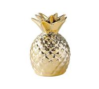 Salvadanaio in ceramica a forma di ananas, scatola for il risparmio denaro, decorazione creativa a dorato, ornamento for la scrivania della casa(Gold)