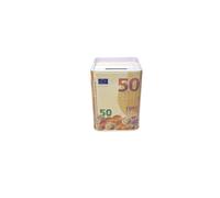 Salvadanaio in latta per bambini in colori vivi. Salvadanaio originale in latta con coperchio. Salvadanaio a buon mercato che può essere utilizzato anche come portapenne. 20 euro, 50 euro, 100 euro,