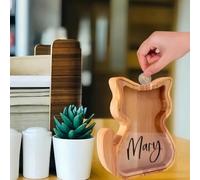 Salvadanaio In Legno A Forma Di Animale Per Bambini E Bambine Personalizzato Con Adesivi Fai-da-te, Salvadanaio A Moneta Spessa Per Il Risparmio, Decorazione Creativa Per La Casa