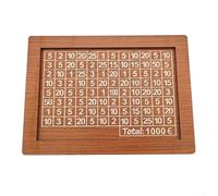 Salvadanaio in legno con contatore numeri e scomparti per monete, aiuta a costruire disciplina finanziaria e tenere traccia dei progressi verso gli obiettivi (1000 marrone chiaro)