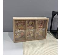 Salvadanaio in legno con scomparti, scatola portaoggetti per casa, camera da