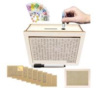 Salvadanaio in Legno,Salvadanaio Con Contatore Digitale,Salvadanaio con Nummer con Obiettivo di Risparmio per Aiutare i Bambini a Costruire L'abitudine al Risparmi