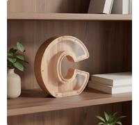 Salvadanaio in Legno Trasparente Idea Regalo per Scrivania, Cameretta, Bambini