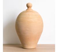 Salvadanaio in terracotta artigianale - Decorazione vintage italiana, design retrò, ideale per regali, arredamento o risparmio giornaliero. Artigianato Italiano. Altezza 35 cm