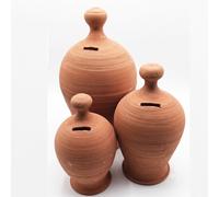 salvadanaio in terracotta per monete banconote risparmio regalo da dipingere