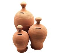 salvadanaio in terracotta per monete banconote risparmio regalo da dipingere