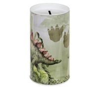 Salvadanaio Lattina per bambini Dinosauri. Salvadanaio originale in lattina con coperchio, per bambini. Può essere utilizzato anche come contenitore per matite (Stegosaurus)