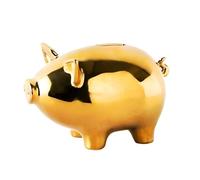 Salvadanaio Maialino, Porcellino Salvadanaio Terracotta, Simpatico Salvadanaio per Bambini, Sposi Salvadanaio Banconote, Idea Regalo per Natale, Bambini, Matrimonio Salvadanaio Battesimo (oro)