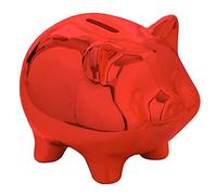 Salvadanaio Maialino, Porcellino Salvadanaio Terracotta, Simpatico Salvadanaio per Bambini, Sposi Salvadanaio Banconote, Idea Regalo per Natale, Bambini, Matrimonio Salvadanaio Battesimo (rosso)