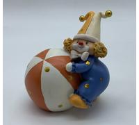 Salvadanaio Monete Bambino Clown Con Palla In Ceramica Bomboniera Porta Monete