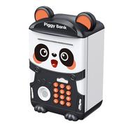 Salvadanaio Panda | Ruba Salvadanaio Mini Bancomat Elettronico per Risparmio, con Serratura a Combinazione, Armadietto per Impronte Digitali, Moneta ATM Automatico Moneta Rotolante Cartoon Salvadana