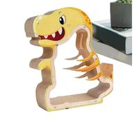 Salvadanaio per bambini, in legno, a forma di dinosauro, cassaforte, per bambini e bambine, per camera da letto, cameretta dei bambini, decorazione per la casa e la libreria